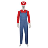 The Super Mario Bros. Movie - Mario Cosplay Costume Shirt  Hat  Outfits Halloween Party Suit